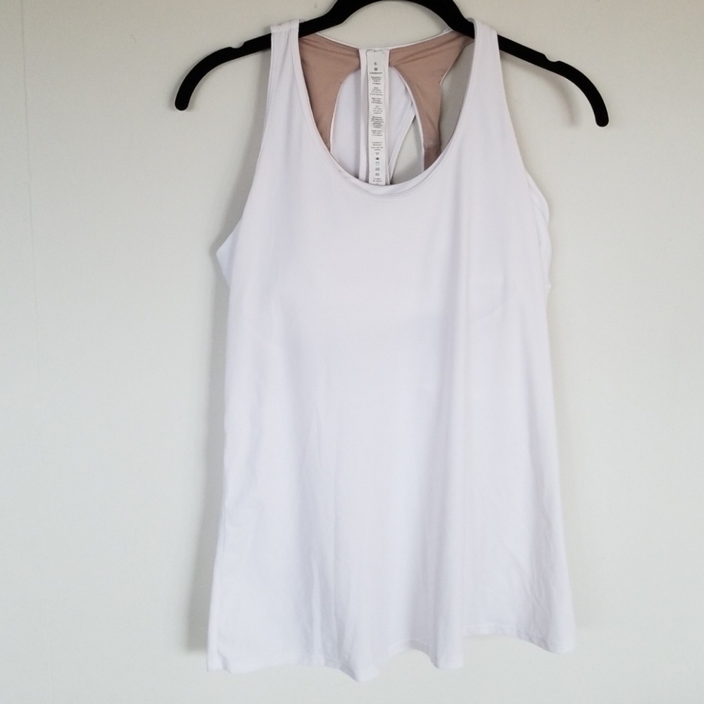lululemon athletica white tank with bra